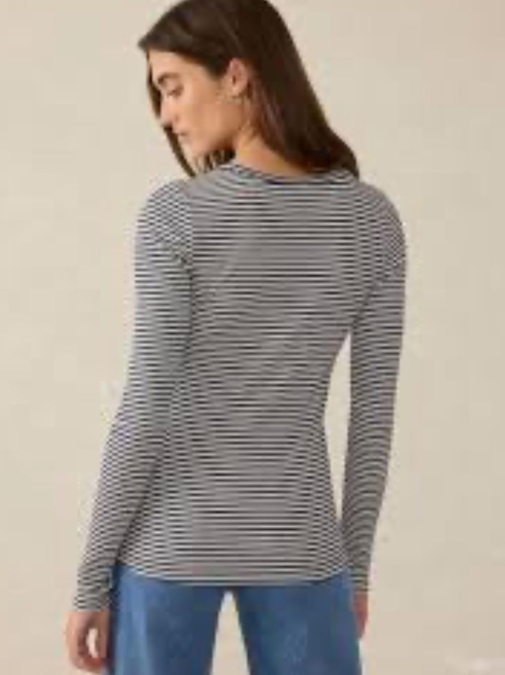 Faherty Striped Henley Long Sleeve Shirt Size Small